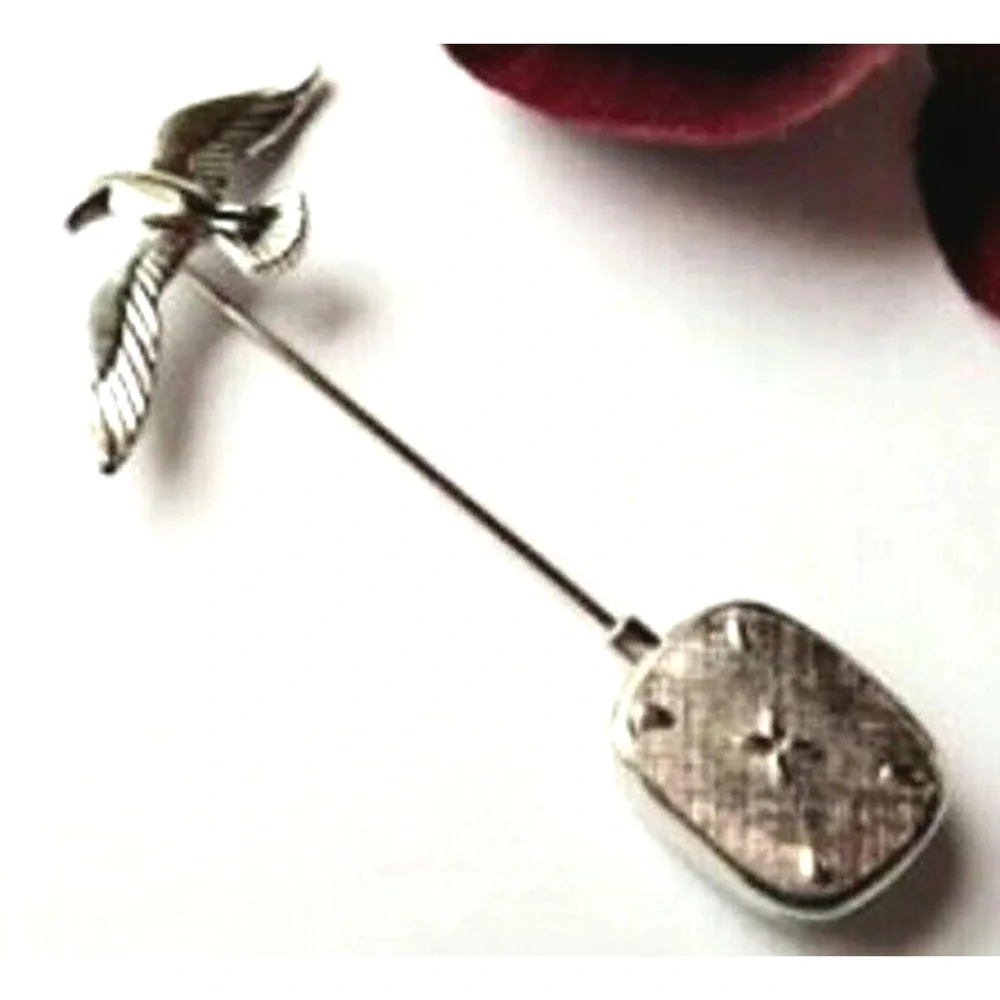 Vintage Sterling Silver Stick Pin Seagull Bird Initial 